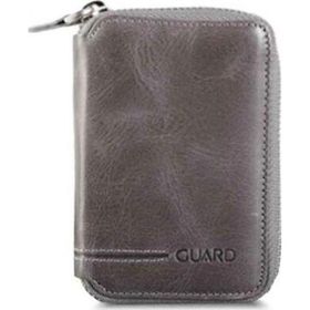 Guard P796 Antik Gri Fermuarlı Hakiki Deri Mini Erkek Cüzdan
