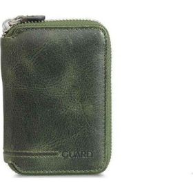 Guard P796 Antik Yeşil Fermuarlı Hakiki Deri Mini Erkek Cüzdan