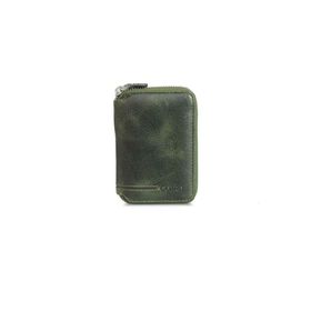 Guard P796 Antik Yeşil Fermuarlı Hakiki Deri Mini Erkek Cüzdan