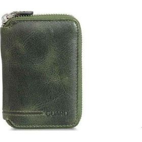 Guard P796 Antik Yeşil Fermuarlı Hakiki Deri Mini Erkek Cüzdan