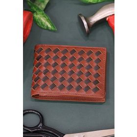 Guard T1067 Örgü Desenli Taba Kahve Deri Erkek Cüzdanı