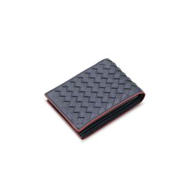 Guard T1068 Örgü Desenli Lacivert Kırmızı Deri Erkek Cüzdanı