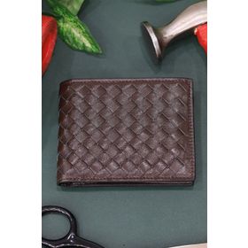 Guard T1072 Örgü Desenli Kahverengi Deri Erkek Cüzdanı
