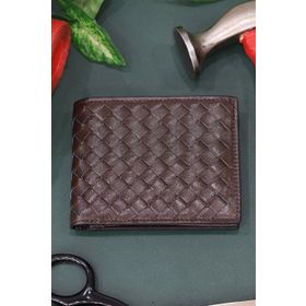 Guard T1072 Örgü Desenli Kahverengi Deri Erkek Cüzdanı