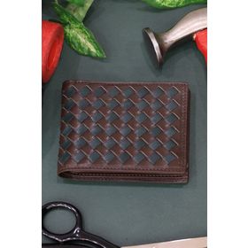 Guard T1077 Örgü Desenli Kahve Yeşil Deri Erkek Cüzdanı