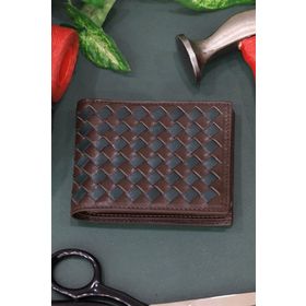 Guard T1077 Örgü Desenli Kahve Yeşil Deri Erkek Cüzdanı
