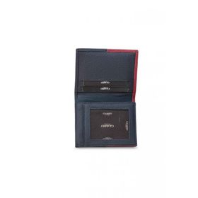 Guard T880 Mat Lacivert/Kırmızı Deri Erkek Cüzdanı