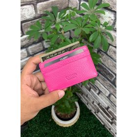 Guard Ultra İnce Unisex Fuşya Minimal Deri Kartlık
