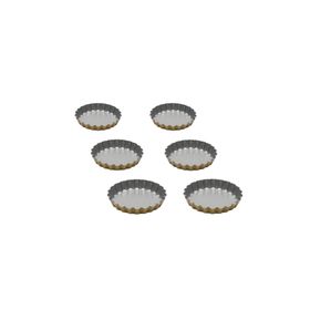 Guardini Anto 6'lı Silver Gold 12 cm Mini Tart Kalıbı Seti