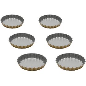 Guardini Anto 6'lı Silver Gold 12 cm Mini Tart Kalıbı Seti