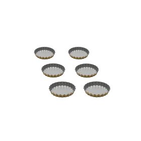 Guardini Anto 6'lı Silver Gold 12 cm Mini Tart Kalıbı Seti