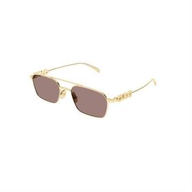 Gucci GG 1804S 003 54 Unisex Dikdörtgen Gold Metal Güneş Gözlüğü