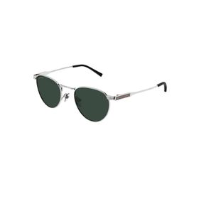Gucci GG 1875S 002 48 Unisex Oval Gri Metal Güneş Gözlüğü