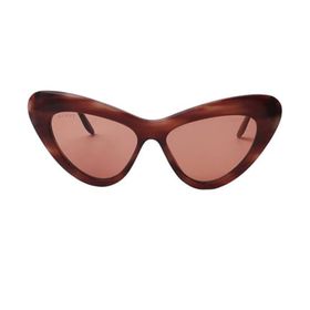 Gucci GG0895S 004 54-15 Kahverengi Cat Eye Çerçeveli Turuncu Mat Camlı Kadın Güneş Gözlüğü