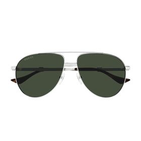 Gucci GG1440S 002 59-14 Erkek Yeşil Mat Camlı Gümüş Metal Damla Güneş Gözlüğü