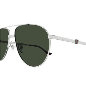 Gucci GG1440S 002 59-14 Erkek Yeşil Mat Camlı Gümüş Metal Damla Güneş Gözlüğü