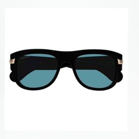 Gucci GG1517 002 54-19 Unisex Mavi Mat Camlı Siyah Asetat Dikdörtgen Güneş Gözlüğü
