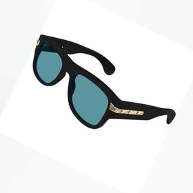 Gucci GG1517 002 54-19 Unisex Mavi Mat Camlı Siyah Asetat Dikdörtgen Güneş Gözlüğü