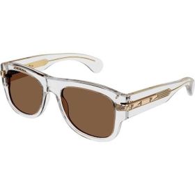 Gucci GG1517 004 54-19 Unisex Kahverengi Mat Camlı Şeffaf Asetat Dikdörtgen Güneş Gözlüğü