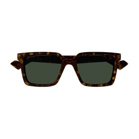 Gucci GG1540S 002 55-18 Kadın Yeşil Mat Camlı Kahverengi Asetat Dikdörtgen Güneş Gözlüğü