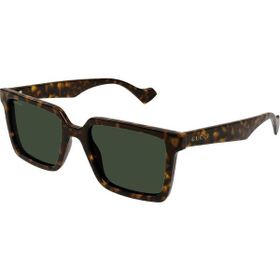 Gucci GG1540S 002 55-18 Kadın Yeşil Mat Camlı Kahverengi Asetat Dikdörtgen Güneş Gözlüğü