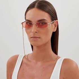 Gucci GG1600S 004 56-18 Unisex Pembe Mat Camlı Altın Metal Dikdörtgen Güneş Gözlüğü