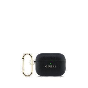 Guess Airpods Pro 3 Uyumlu Pu Siyah Deri Anahtarlıklı Kulaklık Kılıfı