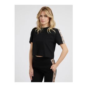 Guess Bisiklet Yaka Düz Siyah V3RI08I3Z14 Kadın T-shirt
