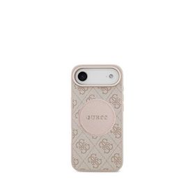 Guess Circle Classic Serisi iPhone 17 Air Yazı Logolu Magsafe Uyumlu Pembe Telefon Kılıfı