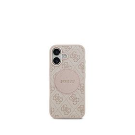 Guess Circle Classic Serisi iPhone 17 Yazı Logolu Magsafe Uyumlu Pembe Telefon Kılıfı