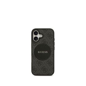 Guess Circle Classic Serisi iPhone 17 Yazı Logolu Magsafe Uyumlu Siyah Telefon Kılıfı