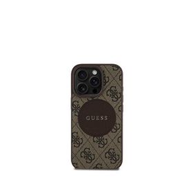 Guess Classic Circle iPhone 16 Pro Magsafe Uyumlu Kahverengi Telefon Kılıfı