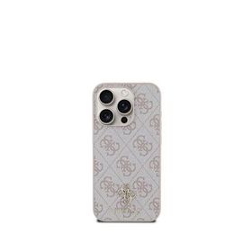 Guess Classic iPhone 15 Pro Max 4G Logolu Magsafe Uyumlu Pembe Telefon Kılıfı