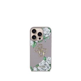 Guess Flowers Serisi iPhone 16 Pro Max Magsafe Uyumlu Pembe Telefon Kılıfı