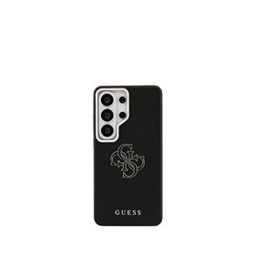 Guess Galaxy S26 Ultra Grained 4g Siyah Metal Logolu Magsafe Uyumlu Telefon Kılıfı