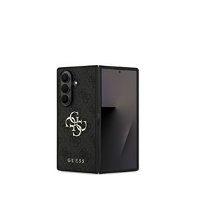 Guess Galaxy Z Fold 7 PU Deri Metal Logolu Siyah Telefon Kılıfı