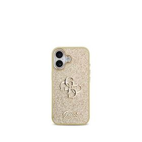 Guess Glitter iPhone 17 4G Logolu Altın Telefon Kılıfı