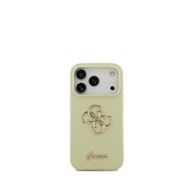 Guess Grained iPhone 17 Pro Logolu Yeşil Telefon Kılıfı