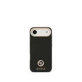 Guess Grained Serisi iPhone 17 Air 4G Logolu Magsafe Uyumlu Siyah Telefon Kılıfı