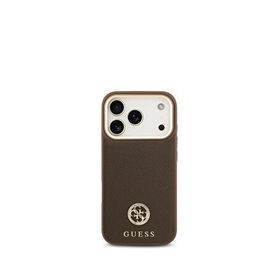 Guess Grained Serisi iPhone 17 Pro 4G Logolu Magsafe Uyumlu Telefon Kılıfı