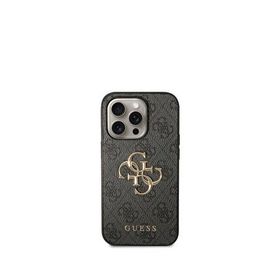 Guess Iphone 15 Pro Max Uyumlu 4g Logolu Gri Silikon Kılıf