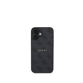 Guess iPhone 16 Magsafe Logolu Uyumlu Siyah Telefon Kılıfı