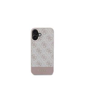 Guess iPhone 16 Plus Şerit Logolu Pembe Telefon Kılıfı