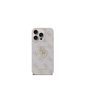 Guess iPhone 16 Pro 4G Logolu Uyumlu Pembe Telefon Kılıfı