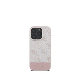Guess iPhone 16 Pro Max Pembe Şerit Logolu Telefon Kılıfı