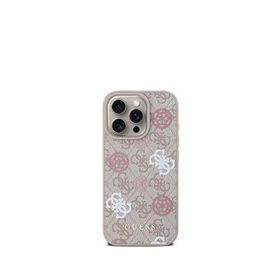 Guess iPhone 16 Pro Max Peony 4G Logolu Magsafe Pembe Uyumlu Telefon Kılıfı