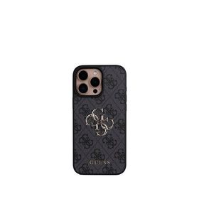 Guess iPhone 16 Pro Max Siyah 4G Logolu Çapraz Askılı Telefon Kılıfı