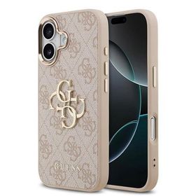 Guess iPhone 17 4G Büyük Metal Logolu Pembe Kılıf