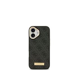 Guess iPhone 17 4G Serisi Metal Plakalı Klasik Logolu Magsafe Uyumlu Siyah Telefon Kılıfı
