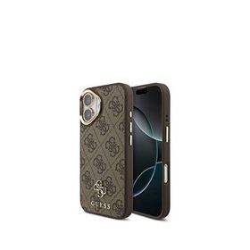 Guess iPhone 17 4G Yazı Logolu 3in1 Kahverengi Ekran Lens Koruyucu ve Telefon Kılıfı Set